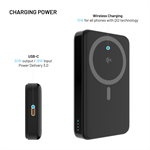 Powerbanka FIXED MagZen 10 Pro s Qi2 a MagSafe, 10 000 mAh, černá