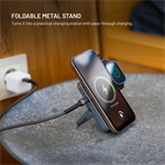 Powerbanka se stojánkem FIXED MagZen 5 Stand s MagSafe, 5 000 mAh, šedá