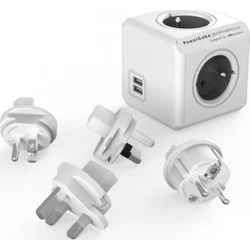 POWERCUBE multifunkční zásuvkový systém Rewirable USB + Travel Plugs