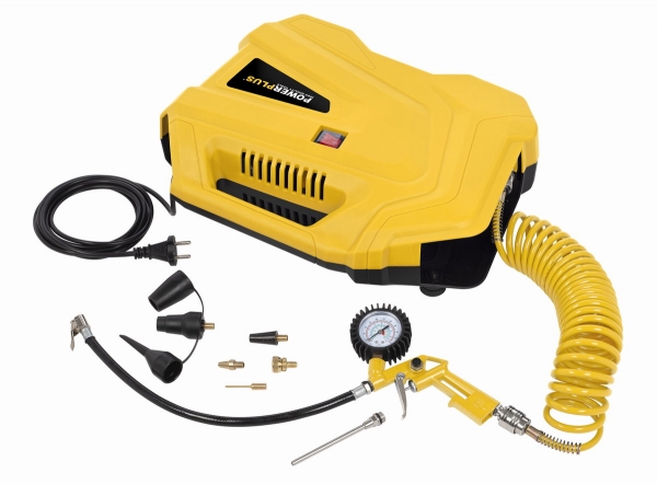 Powerplus POWX1706 - Kompresor 1100W plus 11 kusov príslušenstva bez oleja
