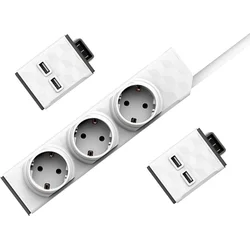 PowerStrip Modular Switch 1,5 m + 2x USB modul 745114694614 - Kabely + redukce