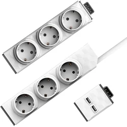 PowerStrip Modular Switch 1,5 m + Zásuvkový modul + USB modul 45114694683 - Kabely + redukce