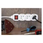 Predlžovací kábel 10 m / 5 zásuviek / s vypínačom / biely / PVC / 1 mm2