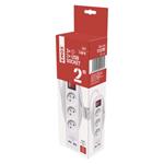Predlžovací kábel 2 m / 3 zásuvky / s vypínačom / biely / PVC / s USB / 1,5 mm2