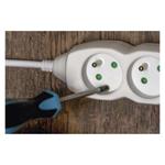 Predlžovací kábel 5 m / 6 zásuviek / biely / PVC / 1,5 mm2