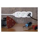 Predlžovací kábel 7 m / 3 zásuvky / biely / PVC / 1,5 mm2