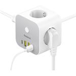 Predlžovací kábel Baseus PowerCombo Cube 3x zásuvka + 3x USB + 1x USB-C 20W 1,5 m biely