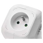 Predlžovací kábel - kocka 1,9 m / 4 zásuvky / biely / PVC / s USB / 1 mm2