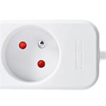 Predlžovací kábel Solight, 3 zásuvky, biely, 5 m