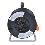 Predlžovací kábel Solight, 4 zásuvky, 25 m, 3x 1,0 mm2, oranžový kábel