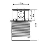 Predlžovací kábel Solight, 4 zásuvky, čierny, 1,5 m, výsuvný blok zásuviek, okrúhly tvar