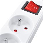 Predlžovací kábel Solight, 5 zásuviek, biely, vypínač, 3 m