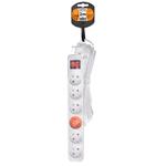 Predlžovací kábel Solight, 6 zásuviek, biely, vypínač, 2 m