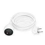 Predlžovací kábel Solight - konektor, 1 zásuvka, 10 m, 3 x 1,5 mm2, biely