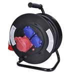 Predlžovací kábel Solight na bubne, 3 zásuvky, 400V + 230V, 25m gumový kábel 5x1,5mm2, IP44