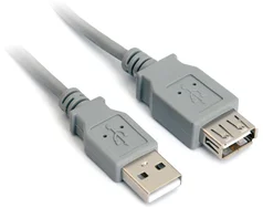 Predlžovací kábel USB 2.0, A-A, 0,5 m, sivý