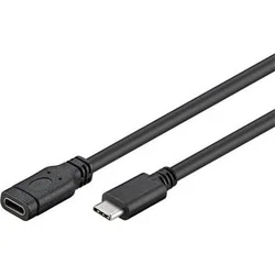 Predlžovací kábel USB 3.1 konektor C/male - C/female, čierny, 1m ku31mf1