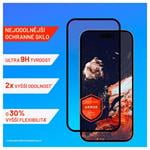 Prémiové ochranné tvrdené sklo FIXED Armor s aplikátorom pre Apple iPhone 15, čierne