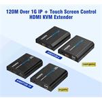 PremiumCord 4K@60Hz HDMI KVM extender s USB 2.0 na 120m přes LAN síť