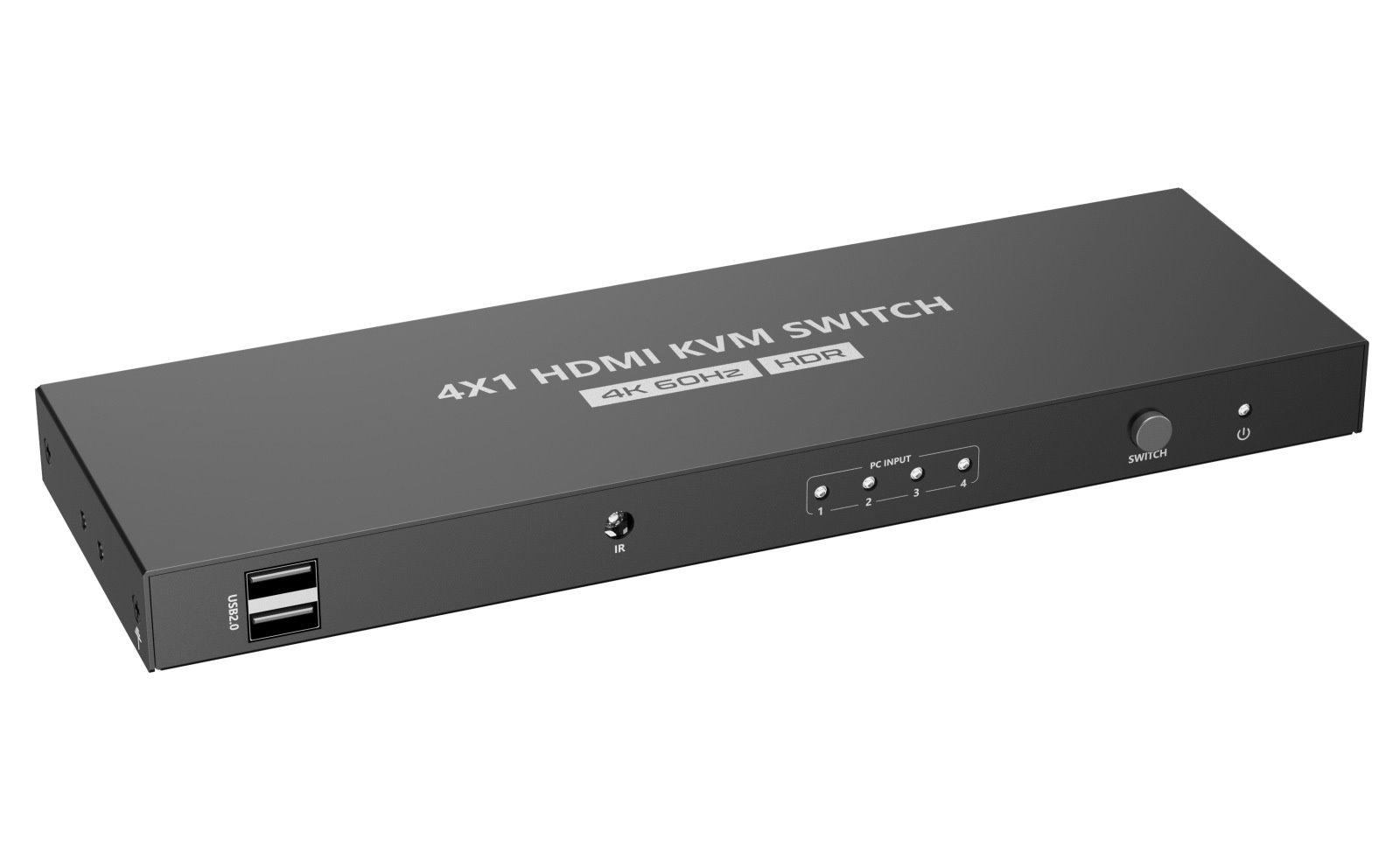 PremiumCord 4K@60Hz HDMI2.0 KVM switch 4:1 s dálkovým ovladačem