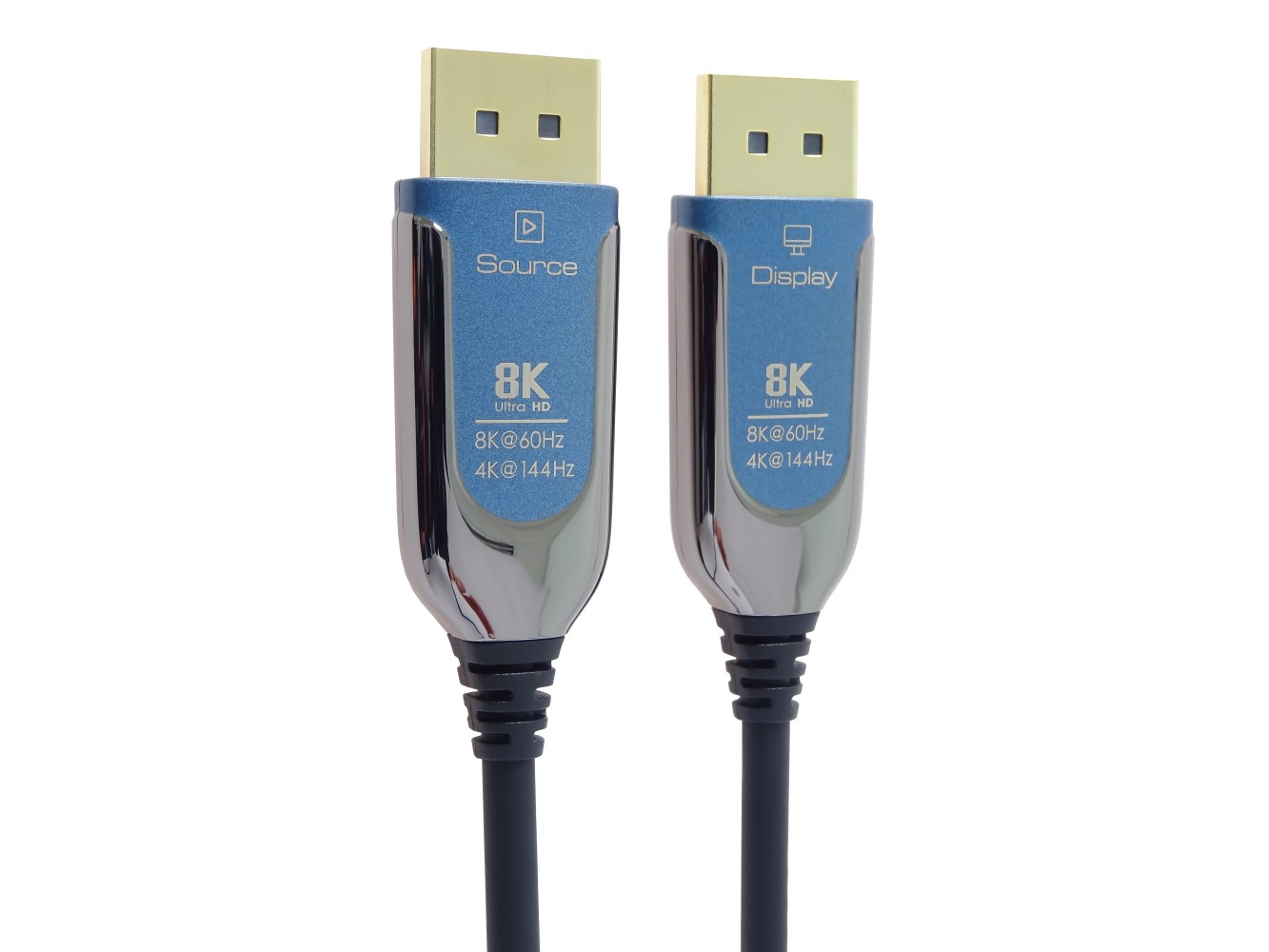 PremiumCord 8K Optický DisplayPort 1.4 přípojný kabel M/M, zlacené konekt. 25m