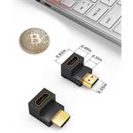 PremiumCord Adapter HDMI M/F zahnutý do pravého úhlu 90° - opačný