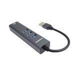 PremiumCord Adapter USB-A na Gigabit 10/100/1000Mbps + 3x USB3.0 konektor