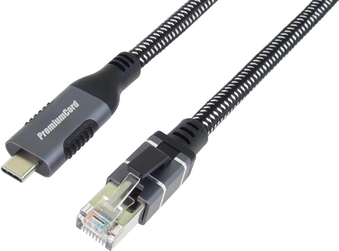 PremiumCord Ethernetový kábel USB-C -> LAN RJ45 10/100/1000 MBIT dĺžka 1 m