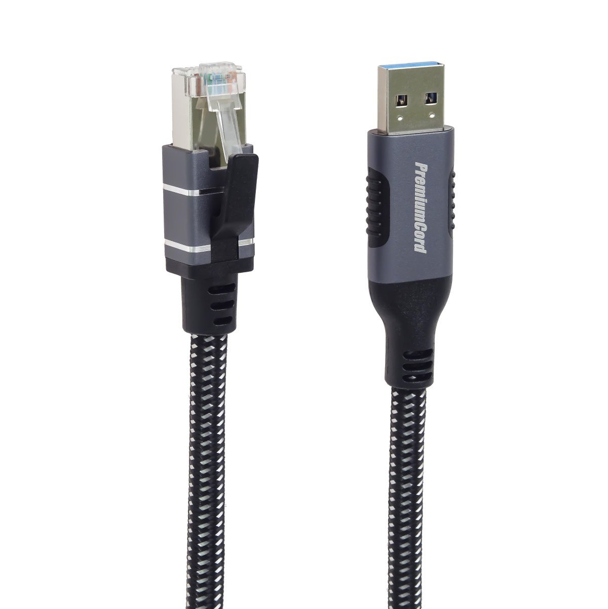 PremiumCord Ethernetový kábel USB3.2 -> LAN RJ45 10/100/1000 MBIT dĺžka 2 m
