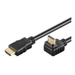 PremiumCord HDMI High Speed+Ethernet kabel, zlacený zahnutý konektor 90° 5m