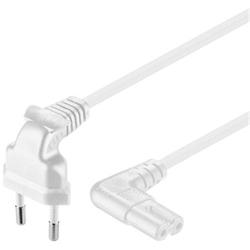 PremiumCord Kabel síťový 230V k magnetofonu se zahnutými konektory 5m bílý