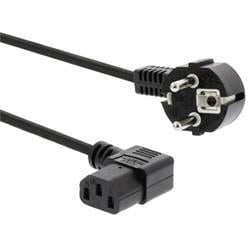 PremiumCord Kabel síťový 230V k počítači 3m, IEC konektor do úhlu 90°