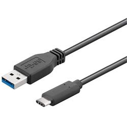 PremiumCord Kabel USB 3.2 konektor C/male - USB 3.0 A/male, černý, 15cm