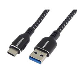 PremiumCord kabel USB-C - USB 3.0 A (USB 3.2 generation 1, 3A, 5Gbit/s) bavlněný oplet a hliníkové konektory 2m