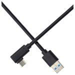 PremiumCord Kabel USB typ C/M zahnutý konektor 90° - USB 3.0 A/M, 1m