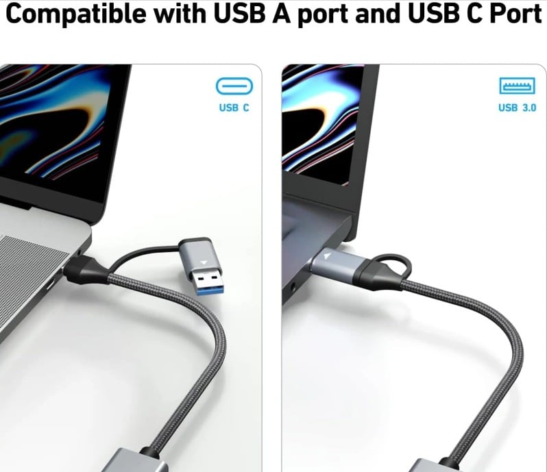 PremiumCord ku31ether07 – Adaptér USB-C a USB-A, 15 cm