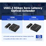 PremiumCord kuext5 – optický predlžovací kábel USB 3.2, 150 m