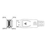 PremiumCord Optický DisplayPort 1.4 přípojný kabel M/M, zlacené konekt. 20m