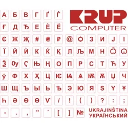 PremiumCord Ukrajinská nálepka na klávesnicu - červená