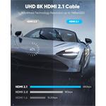 PremiumCord ULTRA HDMI 2.1 High Speed + Ethernet kabel 8K@60Hz,zlacené 1,5m