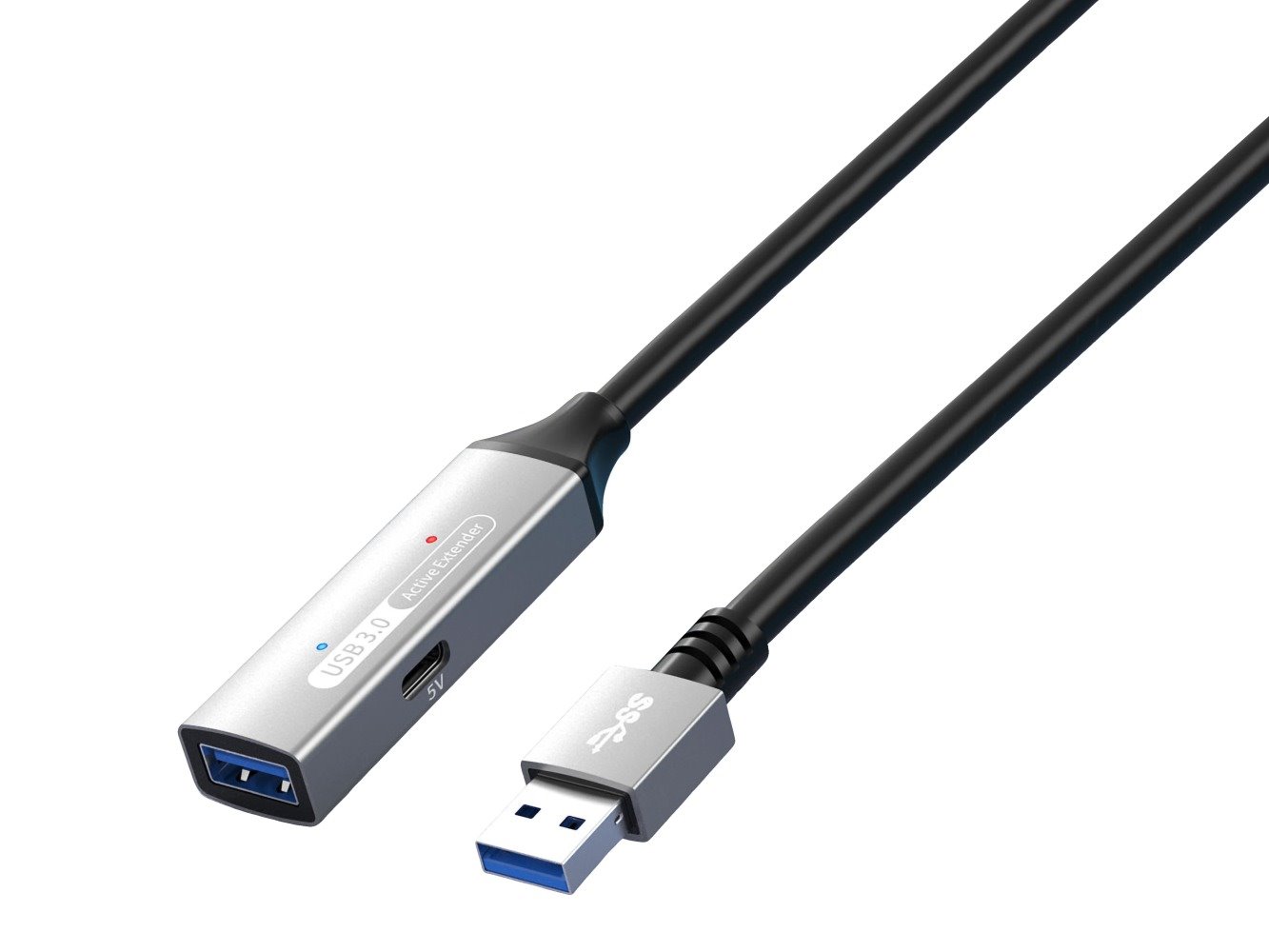 PremiumCord USB 3.2 opakovací a predlžovací kábel samec - samica, 5Gbps hliník 10 m