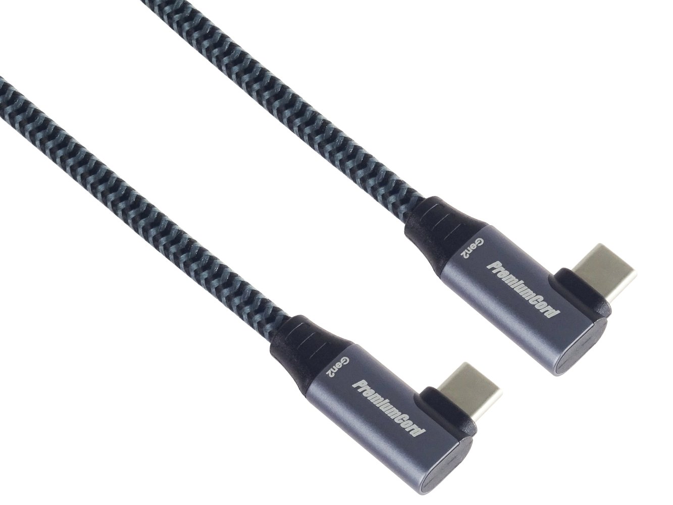 PremiumCord USB-C 2x zahnutý kabel