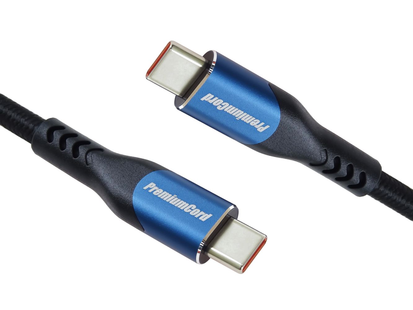 PremiumCord USB-C kabel ( USB 3.2 GEN 2x2, 5A, 100W, 20Gbit/s ) 3m, bavlněný oplet