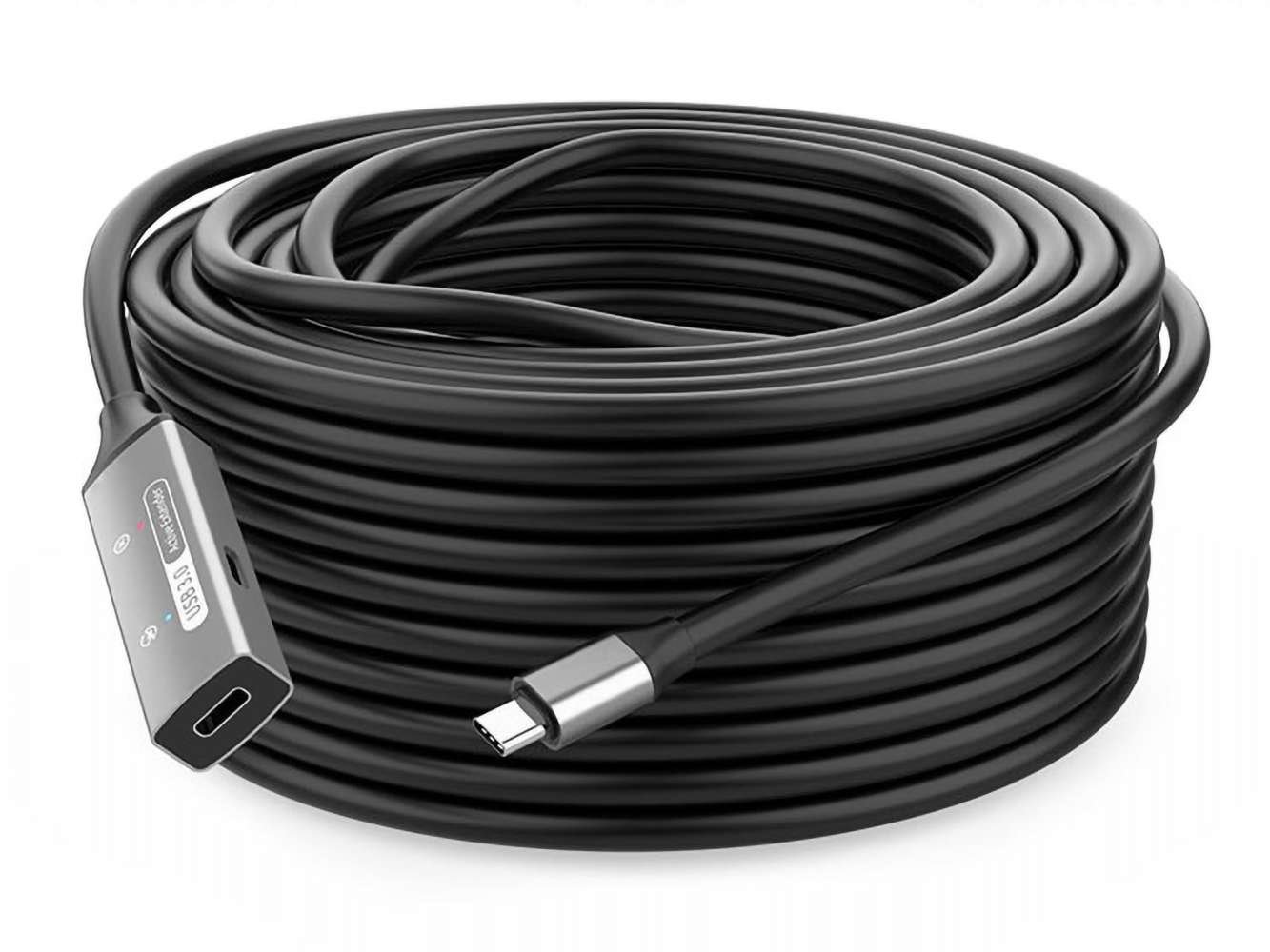 PremiumCord USB-C opakovací a predlžovací kábel samec - samica, 5Gbps, hliník 15 m