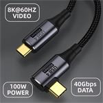 PremiumCord USB4 Gen 3x2 40Gbps 8K 60Hz 240W kábel Thunderbolt 3 0,3 m
