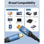 PremiumCord USB4 verzia 2.0 80Gbps 16K 60Hz 240W kábel Thunderbolt 3 a 4 0,8 m