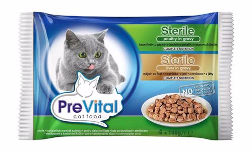 PreVital kočka sterile játra a drůbeží, kapsička 4x 100 g (4 pack)