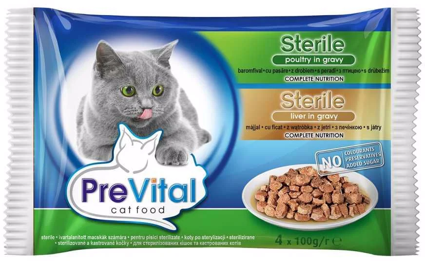 PreVital kočka sterile játra a drůbeží, kapsička 4x 100 g (4 pack)
