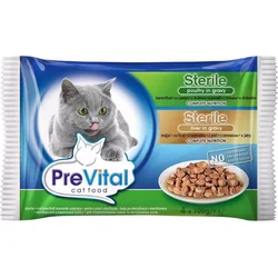 PreVital sterilná pečeň a hydina pre mačky, vrecká 100 g (4 balenia)
