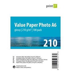 PRINT IT Value Paper Photo A6 210 g/m2 Glossy 100pck/BAL PI-99 - Spotřební materiál